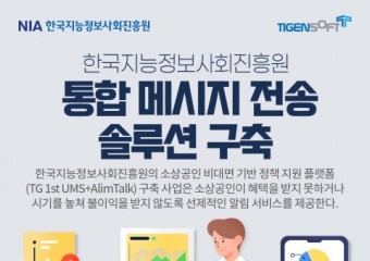 티젠소프트, 한국지능정보사회진흥원에 통합 메시지 전송 솔루션 구축